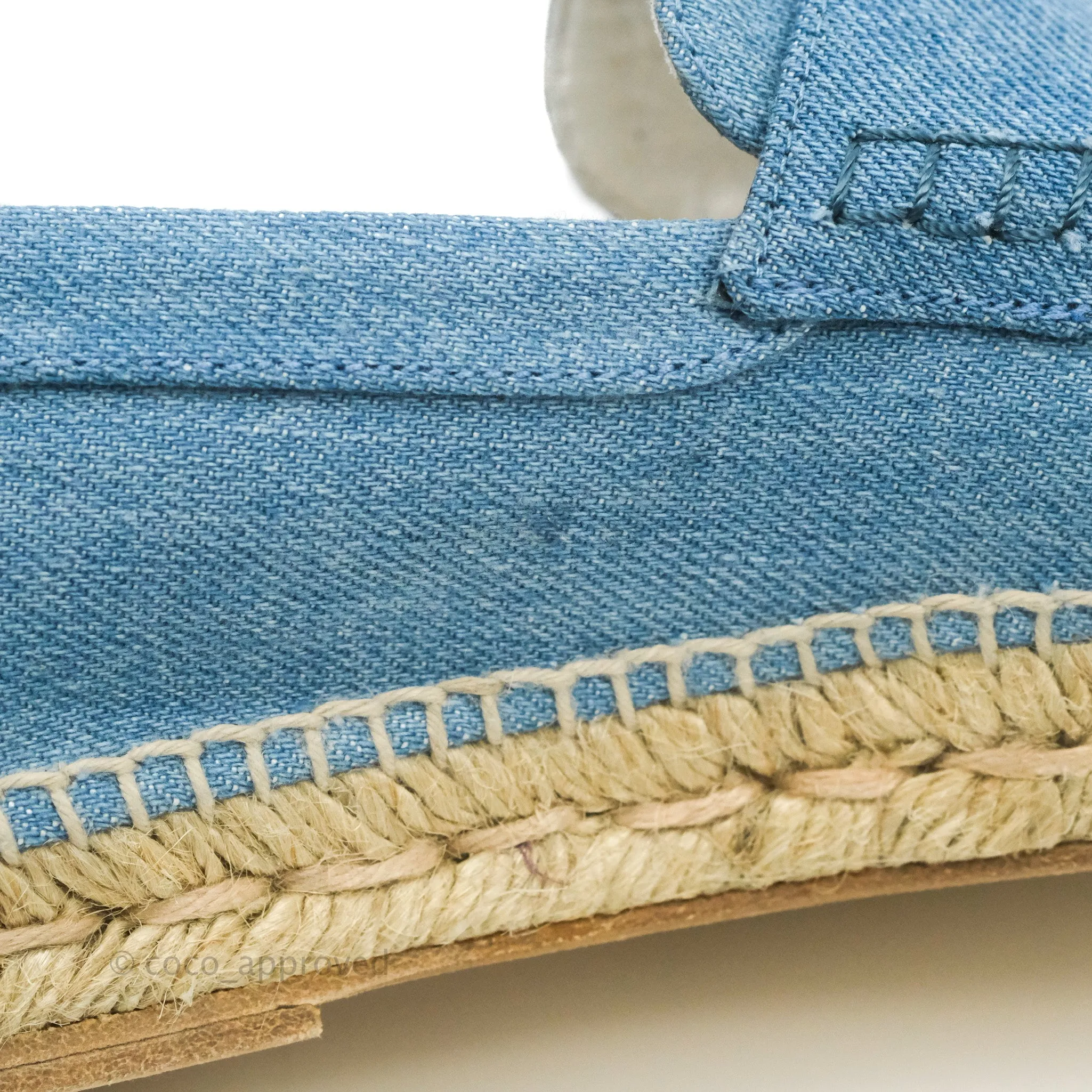 Hermes Denim Canvas Trip Espadrilles Bleu Clair Size 36