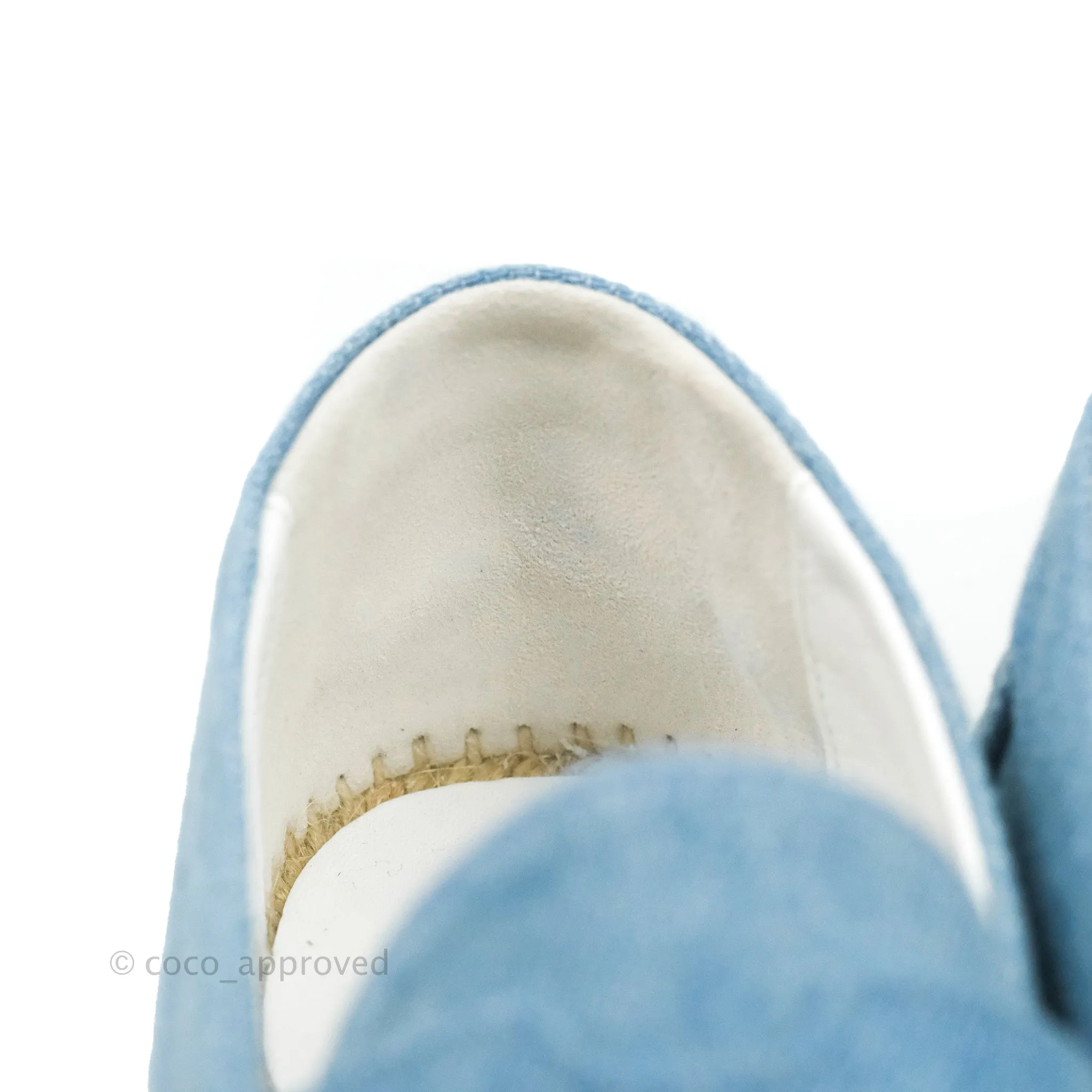 Hermes Denim Canvas Trip Espadrilles Bleu Clair Size 36