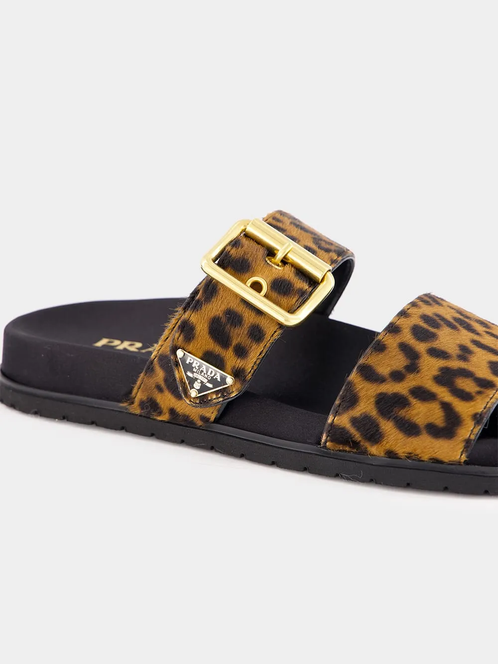 Honey Printed Leather Slides