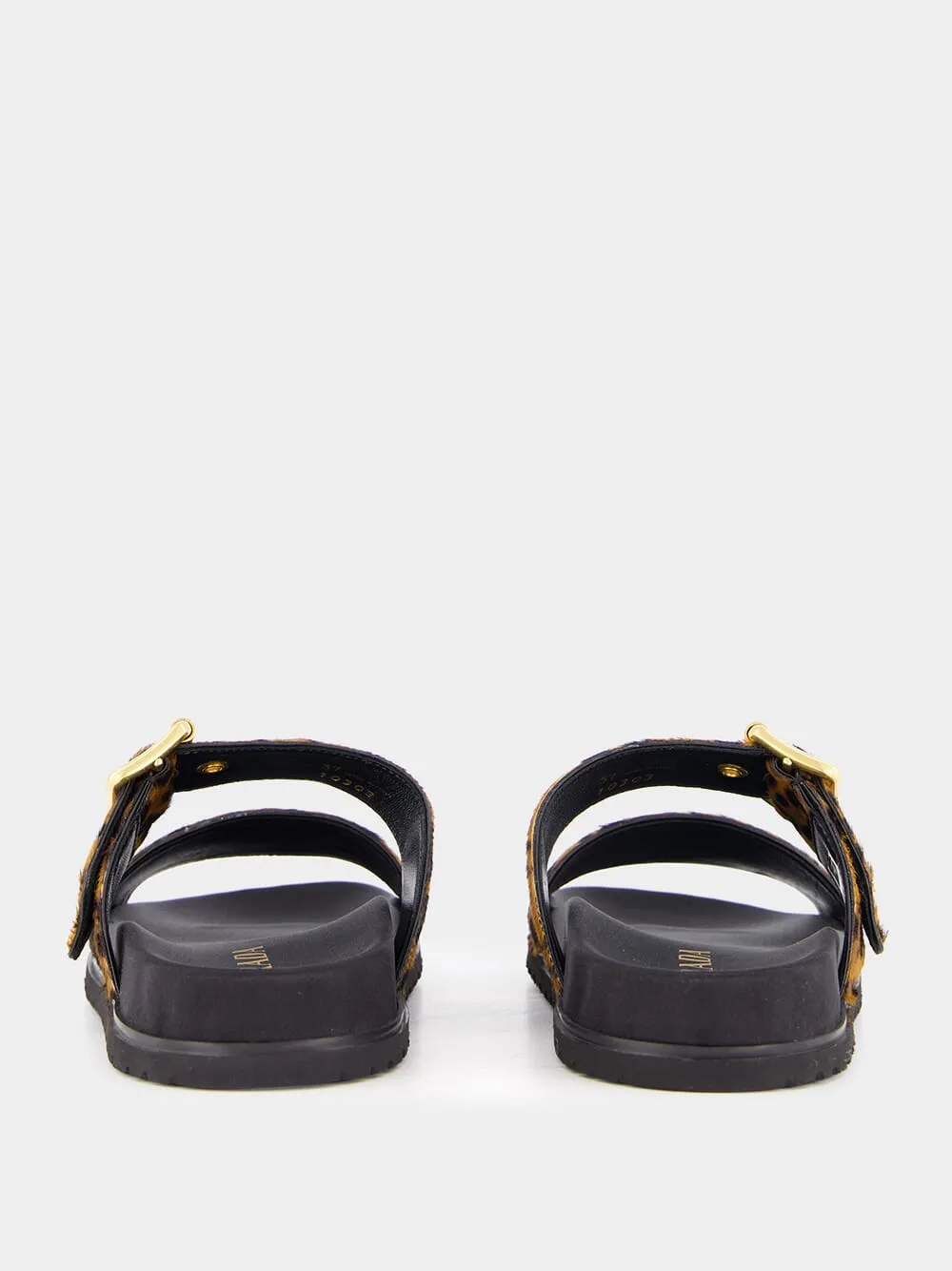 Honey Printed Leather Slides