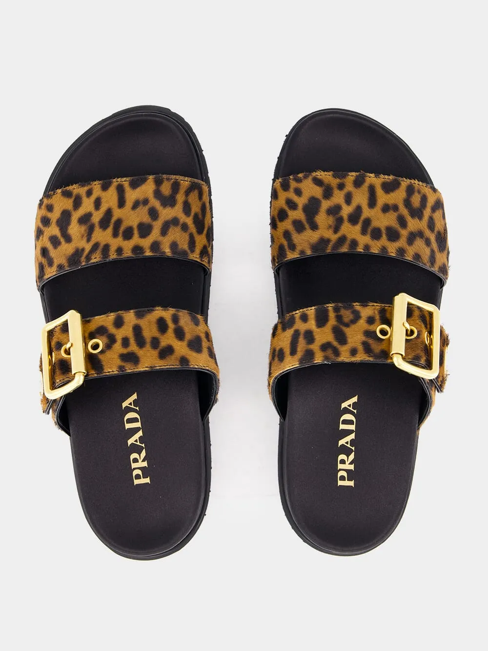 Honey Printed Leather Slides