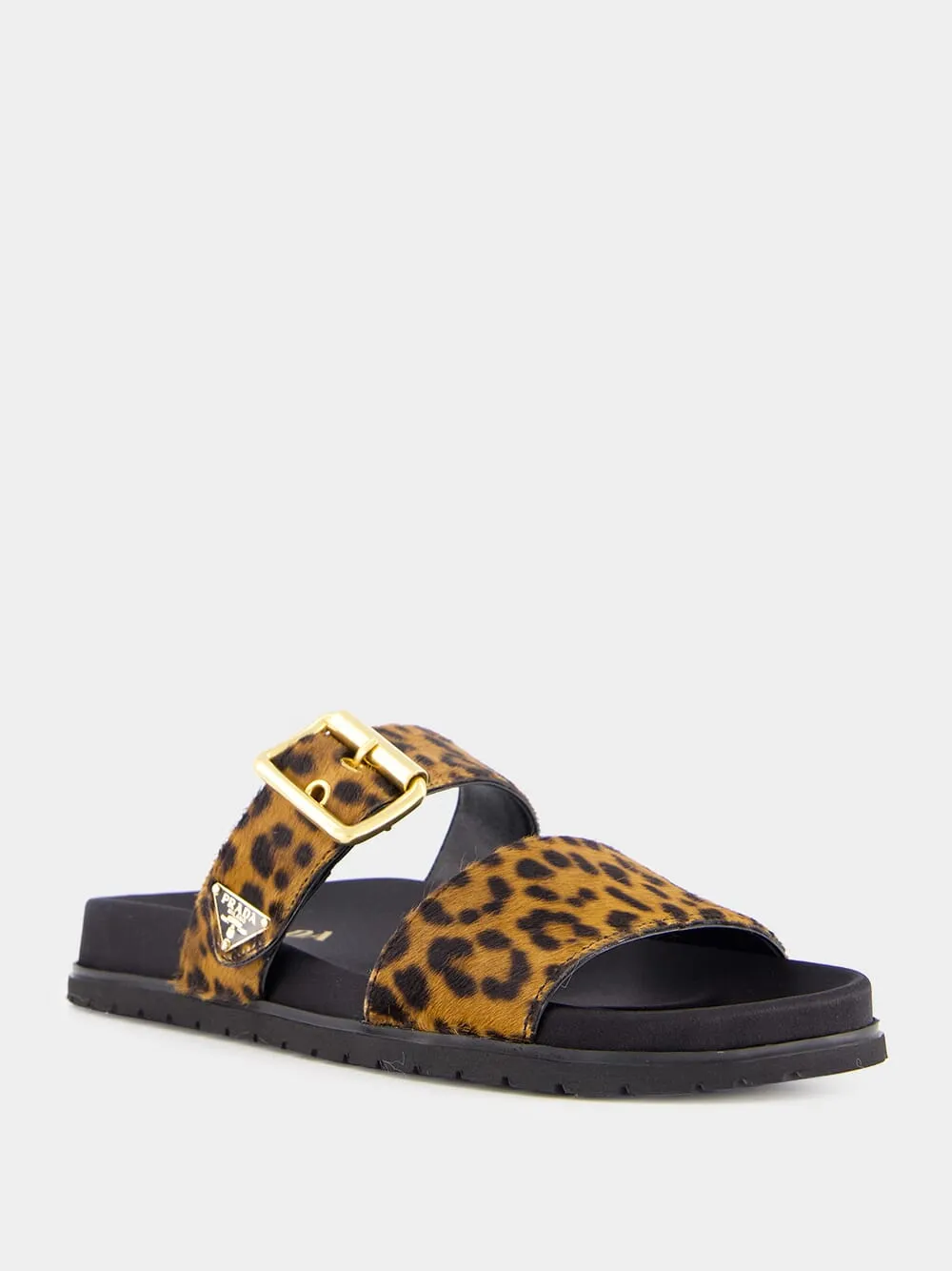 Honey Printed Leather Slides