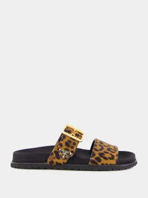 Honey Printed Leather Slides