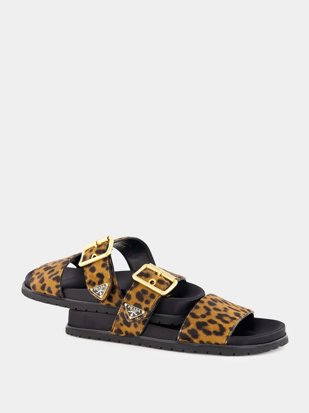 Honey Printed Leather Slides