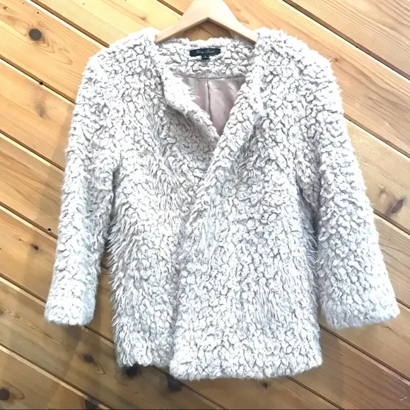 Honey Punch Blush Faux Fur Jacket (Sm)