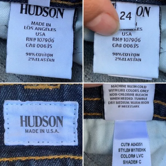 Hudson signature bootcut flare dark wash jeans