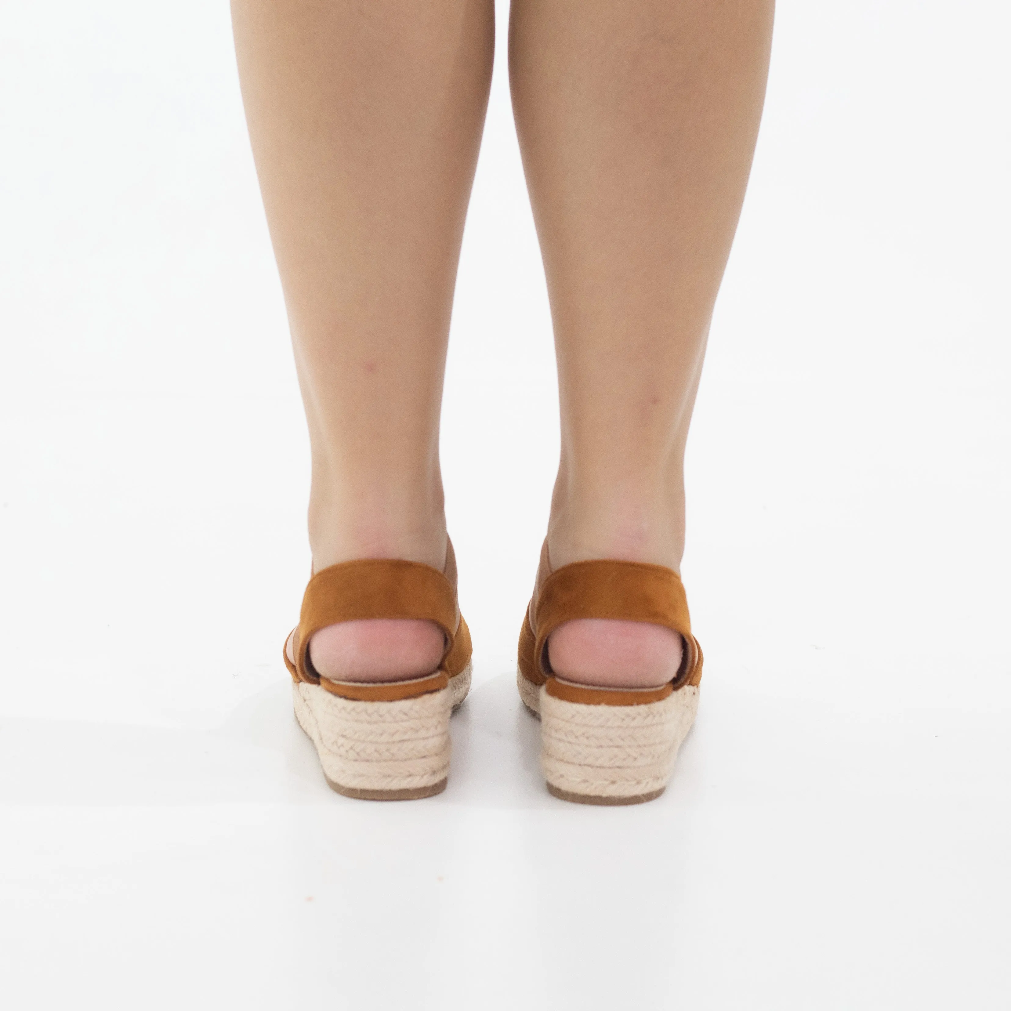 Hype 5.5cm wedge espadrille with elastic brown