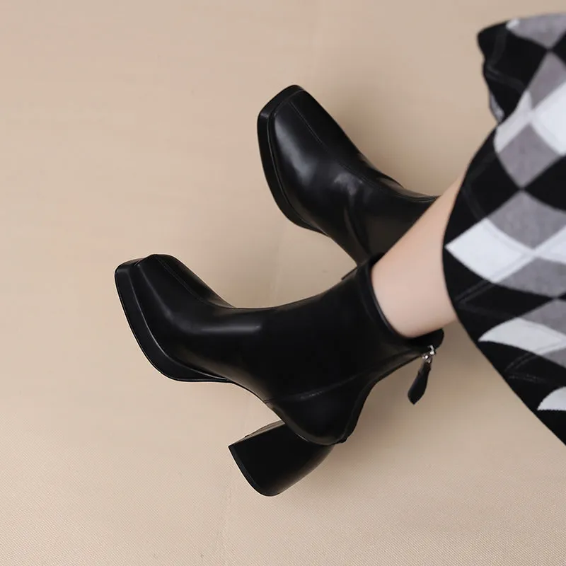 Itzel Black Platform Sock Boots