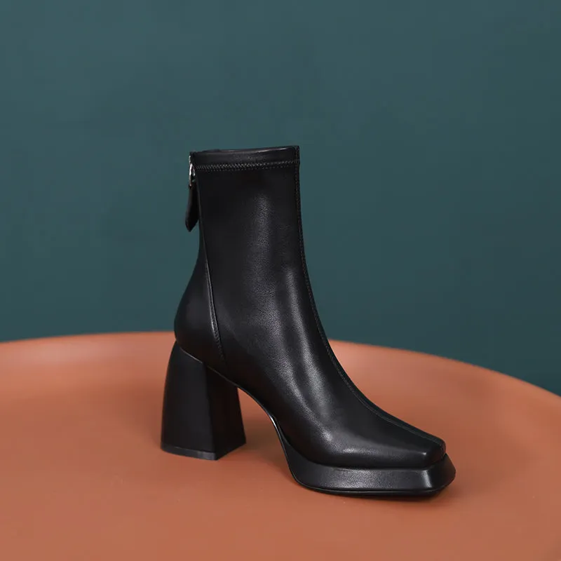 Itzel Black Platform Sock Boots