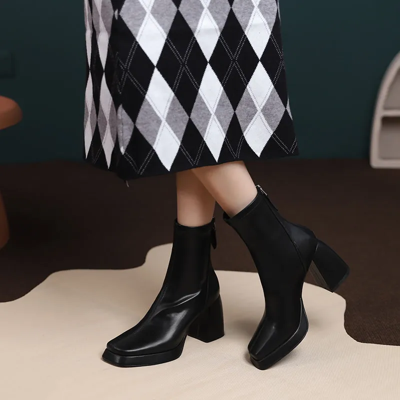 Itzel Black Platform Sock Boots