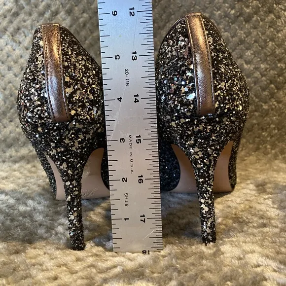 J. Crew Elsie pumps in gunmetal glitter