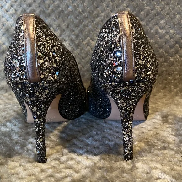 J. Crew Elsie pumps in gunmetal glitter