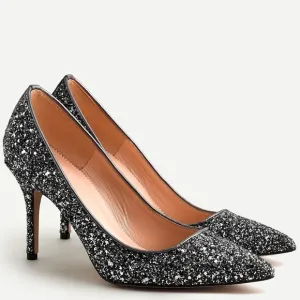 J. Crew Elsie pumps in gunmetal glitter