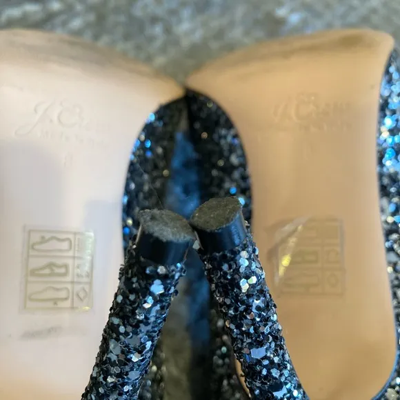 J. Crew Elsie pumps in gunmetal glitter