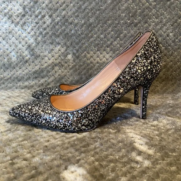 J. Crew Elsie pumps in gunmetal glitter