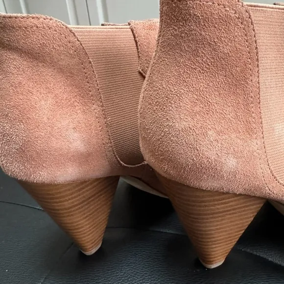 Joie | Neutral Pink Suede Leather Ankle Chelsea Booties Modern Victorian Office