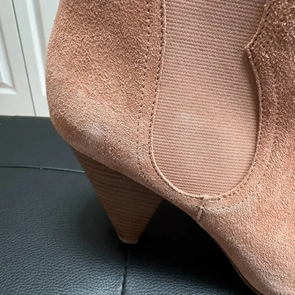 Joie | Neutral Pink Suede Leather Ankle Chelsea Booties Modern Victorian Office