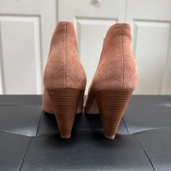 Joie | Neutral Pink Suede Leather Ankle Chelsea Booties Modern Victorian Office