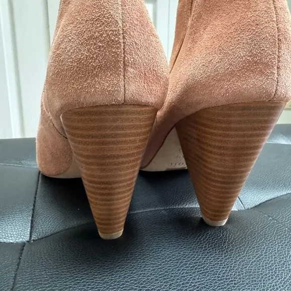 Joie | Neutral Pink Suede Leather Ankle Chelsea Booties Modern Victorian Office