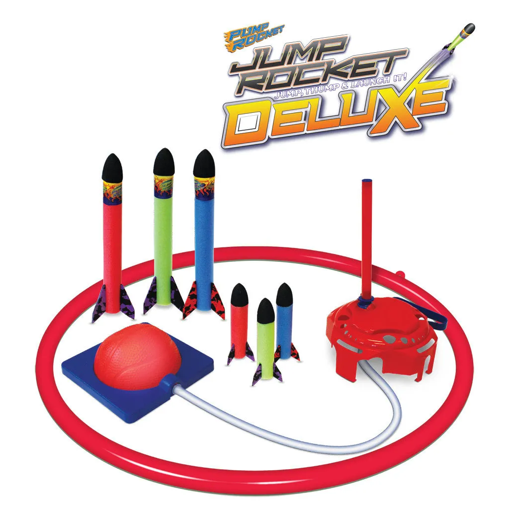 Jump Rocket Deluxe Set with 3 JR   3 Mini Soft Foam Rockets