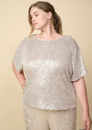 KILEY CHAMPAGNE SEQUIN BLOUSE