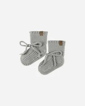 Knit Booties || Dusty Blue