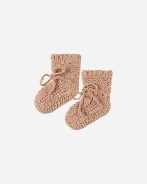 Knit Booties || Heathered Rose