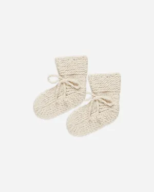 Knit Booties || Speckled Natural