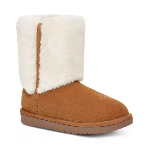 Koolabura by UGG Girls Ankle Booties Aubrei Short Size US 5 Chestnut Brown Suede