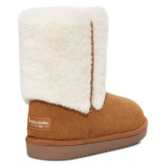 Koolabura by UGG Girls Ankle Booties Aubrei Short Size US 5 Chestnut Brown Suede