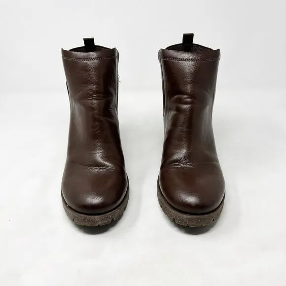 [Korks] Dark Brown Elsie Ankle Boots Round Toe Chunky Heel Lug Sole Booties 8.5