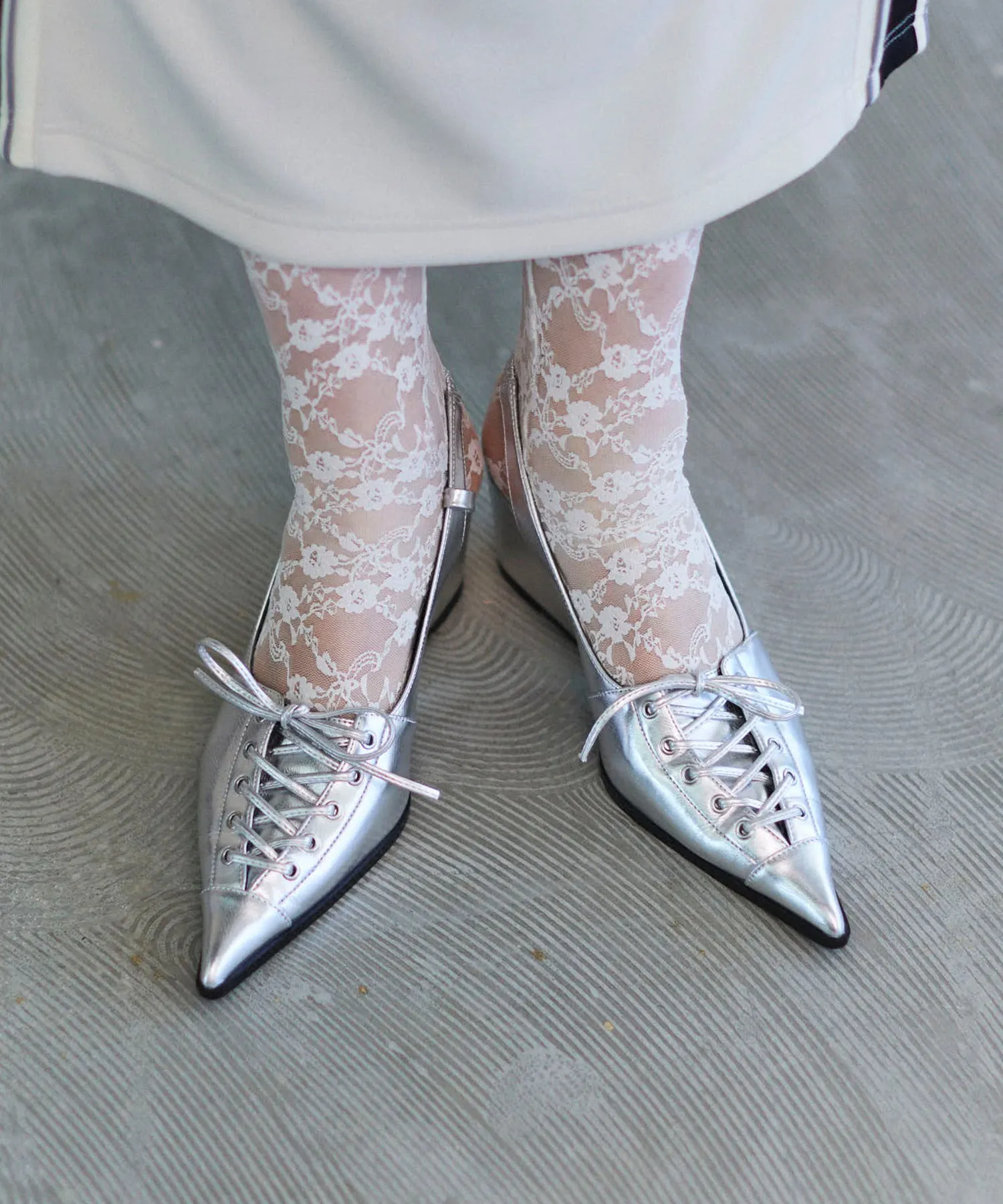 Lace Up Pointed Pumps