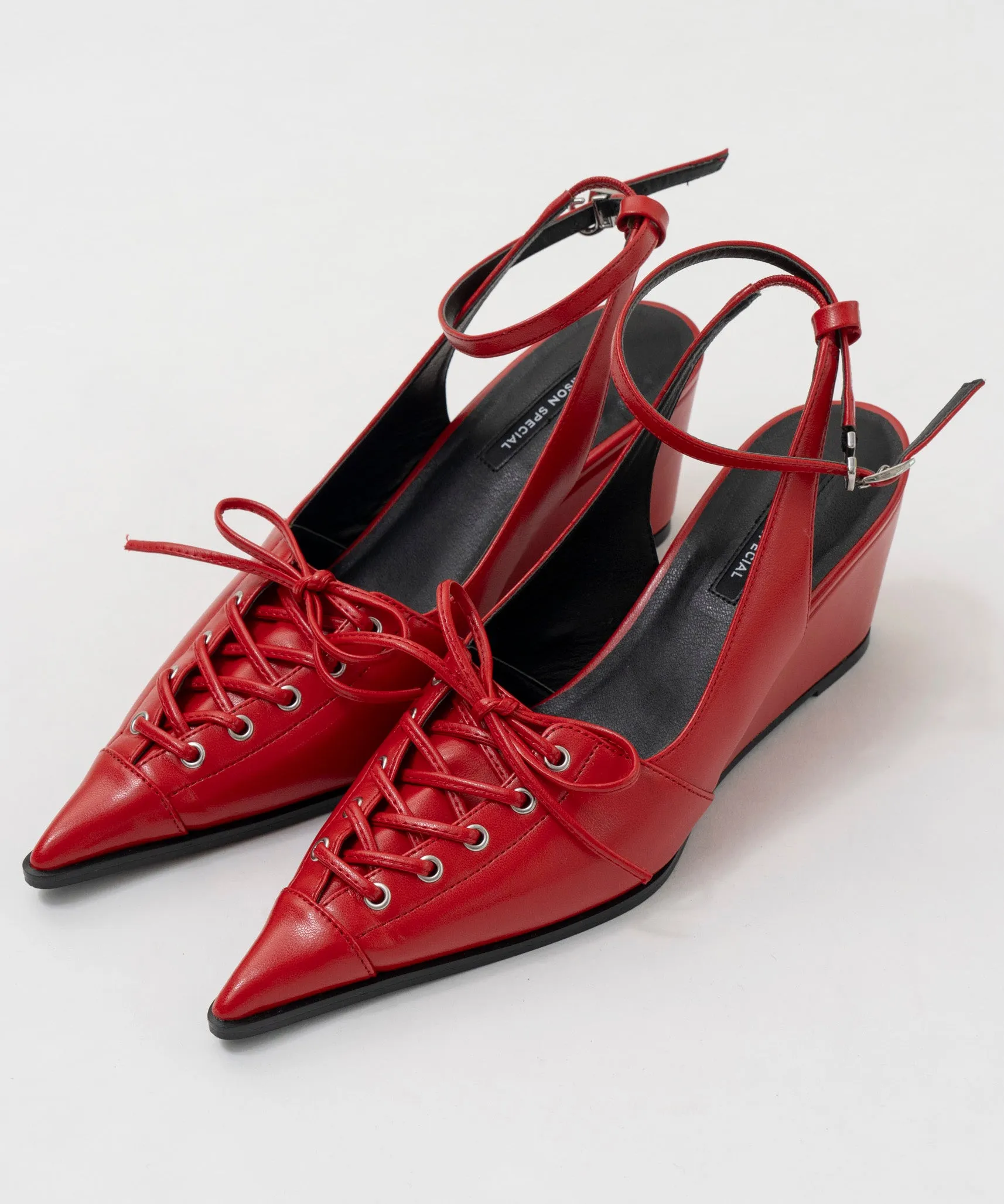 Lace Up Pointed Pumps