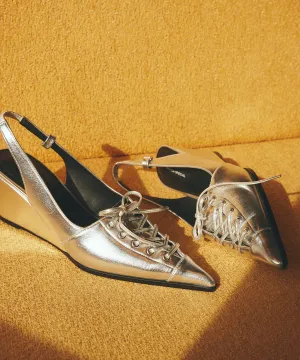 Lace Up Pointed Pumps