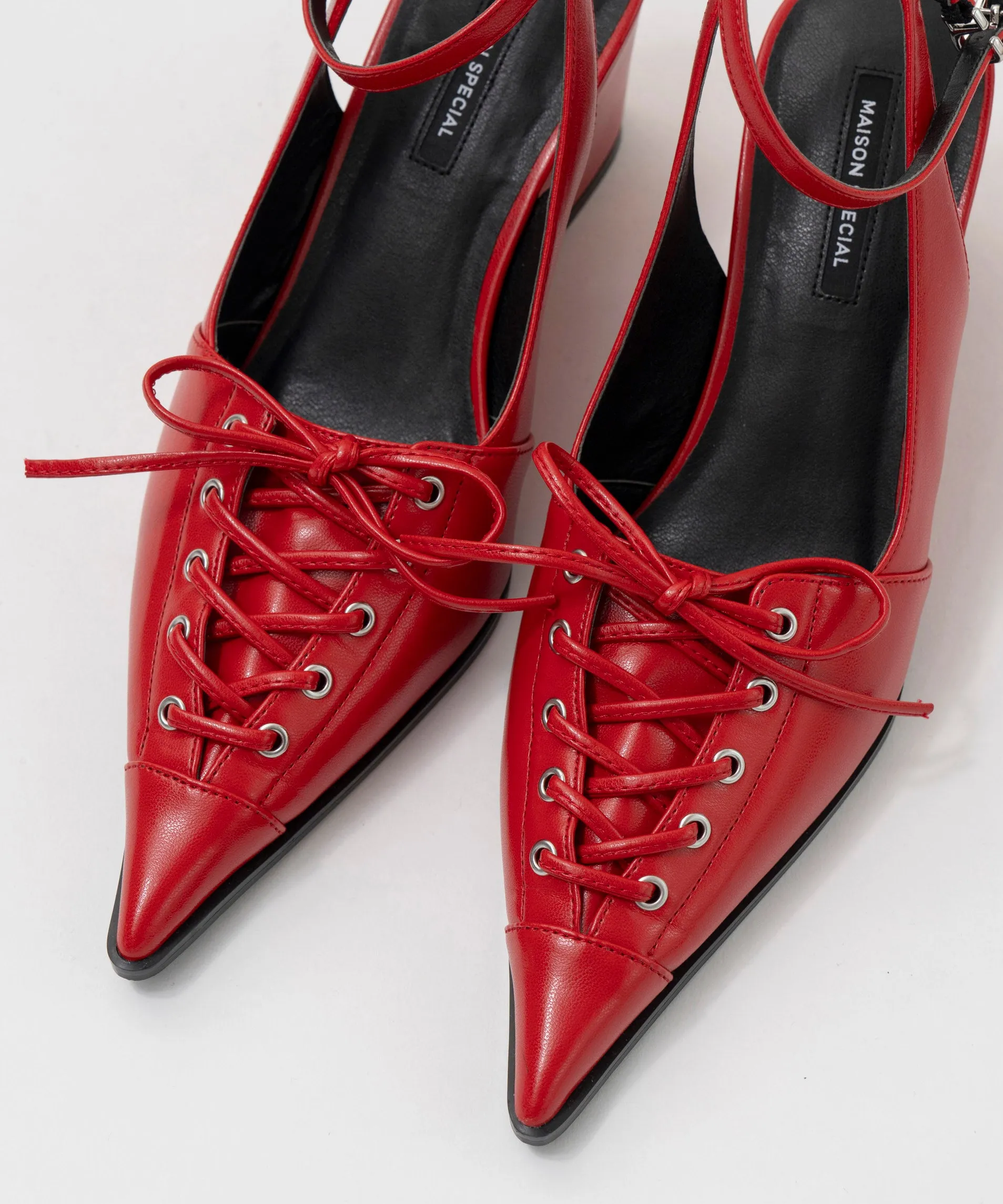 Lace Up Pointed Pumps