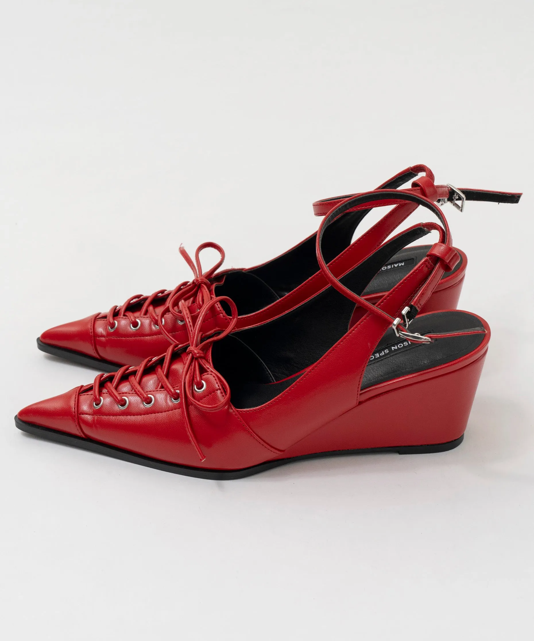 Lace Up Pointed Pumps