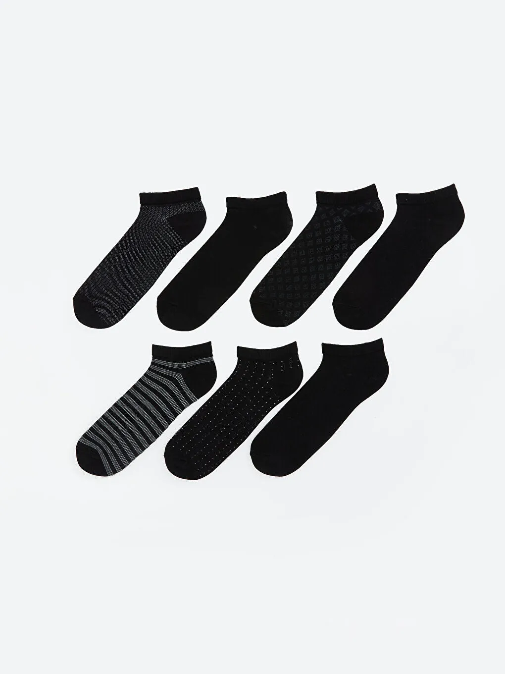 LCW ACCESSORIES Mixed Patterned Men Ankle Socks 7-Pack