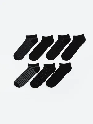 LCW ACCESSORIES Mixed Patterned Men Ankle Socks 7-Pack