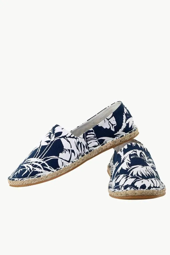 Leaf Print Beach Espadrilles