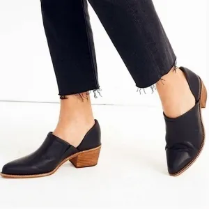 Madewell | Women’s black The Brady Lowcut Bootie, slight stacked heel, size 6.5