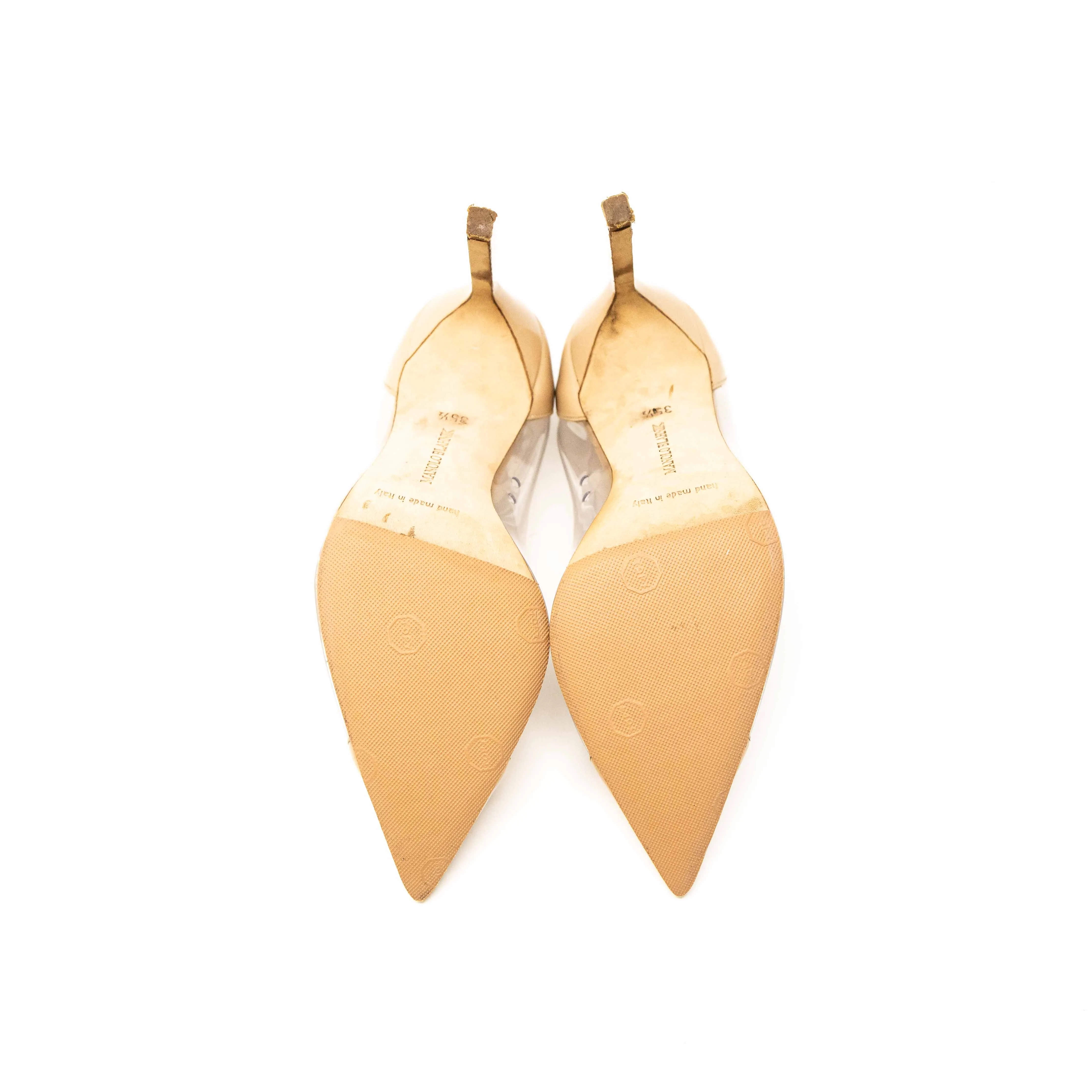 Manolo Blahnik Beige Pacha Pumps 35.5