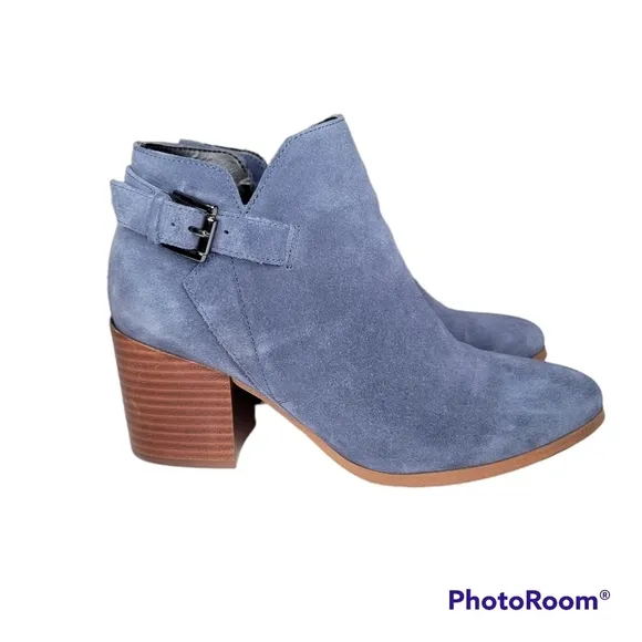 MARC FISHER Vandy Blue Suede Ankle Boots