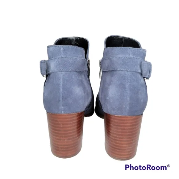 MARC FISHER Vandy Blue Suede Ankle Boots