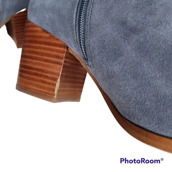 MARC FISHER Vandy Blue Suede Ankle Boots