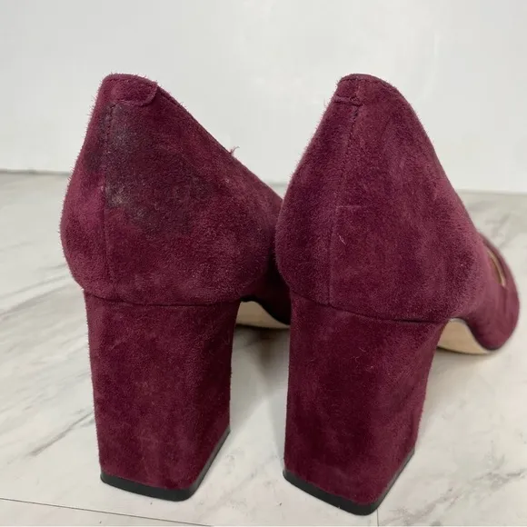 Marc Fisher Zala Burgundy Wine Suede Pump 6 1/2 M
