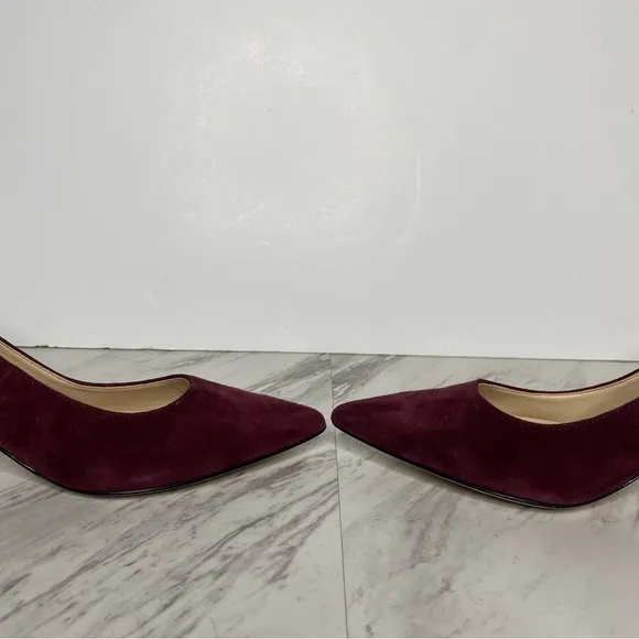 Marc Fisher Zala Burgundy Wine Suede Pump 6 1/2 M