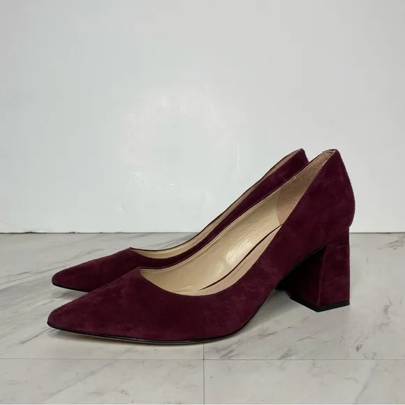 Marc Fisher Zala Burgundy Wine Suede Pump 6 1/2 M
