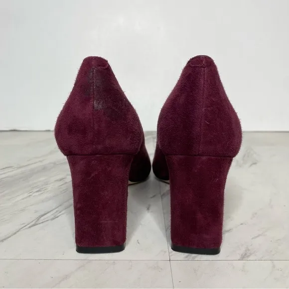 Marc Fisher Zala Burgundy Wine Suede Pump 6 1/2 M