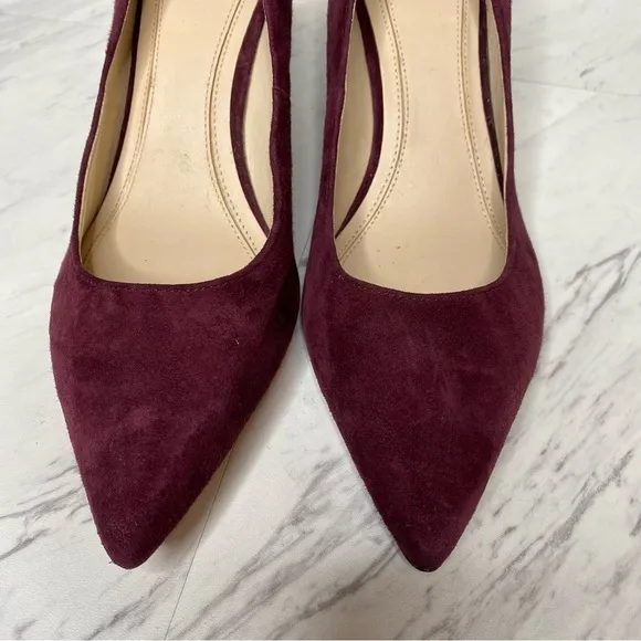 Marc Fisher Zala Burgundy Wine Suede Pump 6 1/2 M