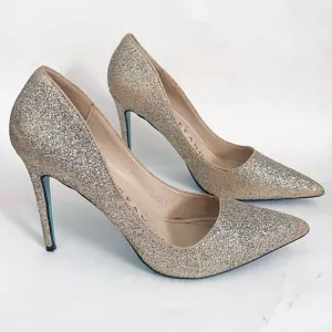 Marc Defang Gold Glitter Stiletto Heel Pumps Size 9.5